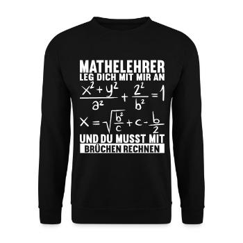 Mathe Mathelehrer - Unisex Pullover - Schwarz - Vorne - Alina (178cm) & Michal (187cm)