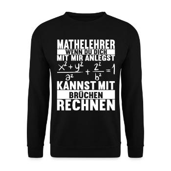 Mathe Mathelehrer - Unisex Pullover - Schwarz - Vorne - Alina (178cm) & Michal (187cm)