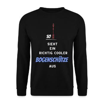 So sieht ein richtig cooler Bogenschütze aus - Unisex Pullover - Schwarz - Vorne - Alina (178cm) & Michal (187cm)