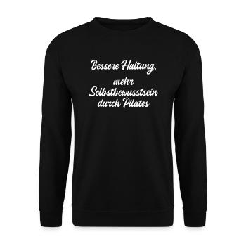 Pilates - Bessere Haltung, mehr Selbstbewusstsein - Unisex Pullover - Schwarz - Vorne - Alina (178cm) & Michal (187cm)