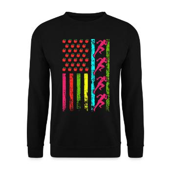 American Sports Flag Athletics 100 days - Unisex Sweatshirt - black - Front - Alina (178cm) & Michal (187cm)