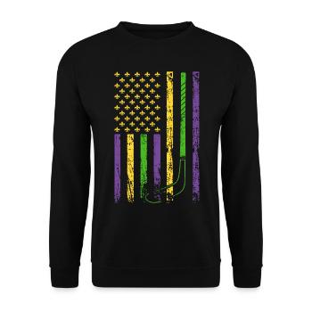 American Sports Flag Ice Hockey Sports - Unisex Sweatshirt - black - Front - Alina (178cm) & Michal (187cm)