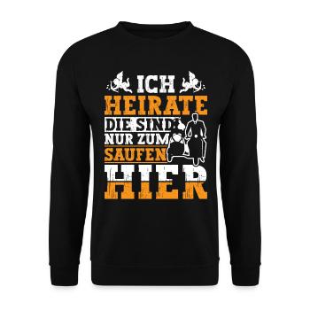 Ich Heirate Junggesellenabschied - Unisex Pullover - Schwarz - Vorne - Alina (178cm) & Michal (187cm)