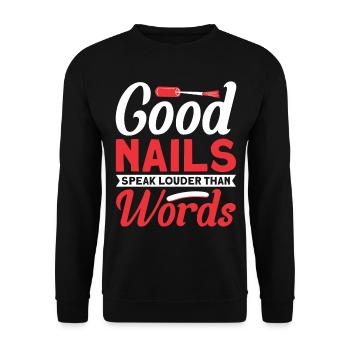 Nagellack Nageldesign Manicure Nagelstudio Nägel - Unisex Pullover - Schwarz - Vorne - Alina (178cm) & Michal (187cm)