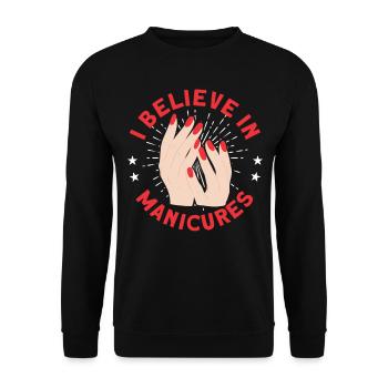 Nagellack Nageldesign Manicure Nagelstudio Nägel - Unisex Pullover - Schwarz - Vorne - Alina (178cm) & Michal (187cm)