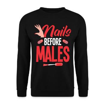 Nagellack Nageldesign Manicure Nagelstudio Nails - Unisex Pullover - Schwarz - Vorne - Alina (178cm) & Michal (187cm)