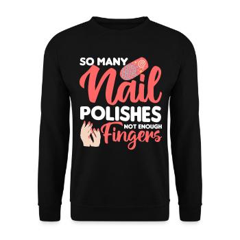 Nagellack Nageldesign Manicure Nagelstudio Nägel - Unisex Pullover - Schwarz - Vorne - Alina (178cm) & Michal (187cm)