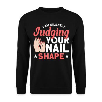 Nagellack Nageldesign Manicure Nagelstudio Nägel - Unisex Pullover - Schwarz - Vorne - Alina (178cm) & Michal (187cm)