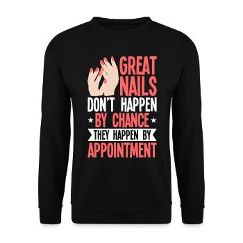Nagellack Nageldesign Manicure Nagelstudio Nägel - Unisex Pullover - Schwarz - Vorne - Alina (178cm) & Michal (187cm)