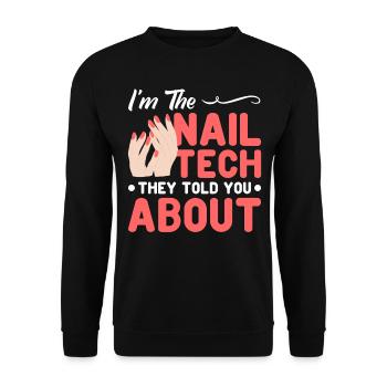 Nagellack Nageldesign Manicure Nagelstudio Nails - Unisex Pullover - Schwarz - Vorne - Alina (178cm) & Michal (187cm)