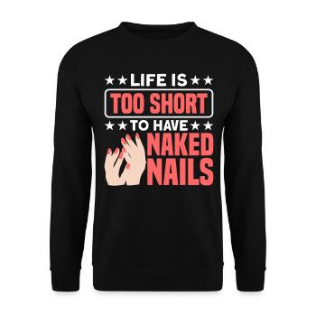 Nagellack Nageldesign Manicure Nagelstudio Nails - Unisex Pullover - Schwarz - Vorne - Alina (178cm) & Michal (187cm)