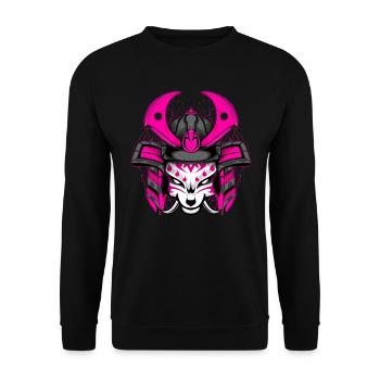 Kitsun Vaporwave Japanische Kami Vaporwave Kitsune - Unisex Pullover - Schwarz - Vorne - Alina (178cm) & Michal (187cm)