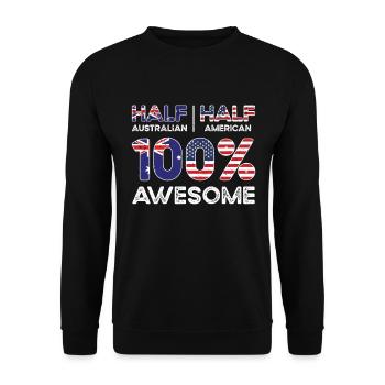 Geboren Australien Australien Amerikanisch USA - Unisex Pullover - Schwarz - Vorne - Alina (178cm) & Michal (187cm)
