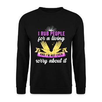 Massothérapeute thérapeute masseur agréé - Sweat-shirt Unisexe - noir - Devant - Alina (178cm) & Michal (187cm)