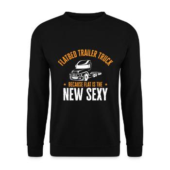 Pritschenwagenfahrer Lkw-Fahrer - Unisex Pullover - Schwarz - Vorne - Alina (178cm) & Michal (187cm)