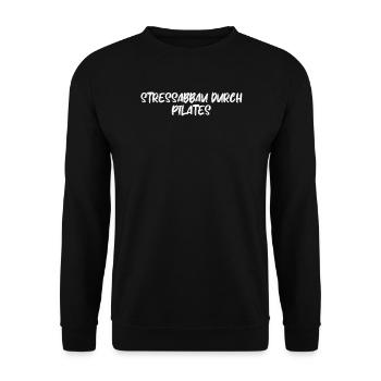 Pilates - Stressabbau durch Pilates - Unisex Pullover - Schwarz - Vorne - Alina (178cm) & Michal (187cm)