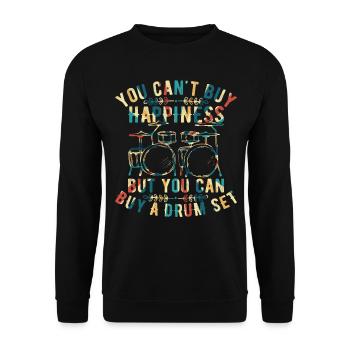 Batteur - Vous ne pouvez pas acheter le bonheur mais vous pouvez acheter - Sweat-shirt Unisexe - noir - Devant - Alina (178cm) & Michal (187cm)