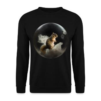 Eichhörnchen Kugel Kunst Kunstwerk Geschenk Tier - Unisex Pullover - Schwarz - Vorne - Alina (178cm) & Michal (187cm)