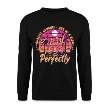 March 1994 anniversary 1994 Retro 1994 March - Unisex Sweatshirt - black - Front - Alina (178cm) & Michal (187cm)