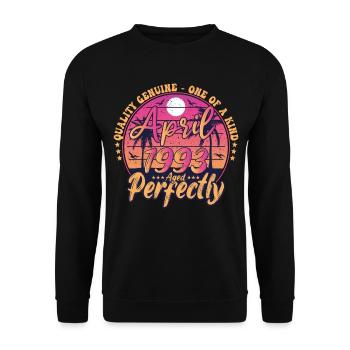 March 1993 anniversary 1993 Retro 1993 March - Unisex Sweatshirt - black - Front - Alina (178cm) & Michal (187cm)