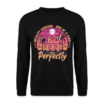 March 1995 anniversary 1995 Retro 1995 March - Unisex Sweatshirt - black - Front - Alina (178cm) & Michal (187cm)