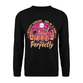 March 1992 anniversary 1992 Retro 1992 March - Unisex Sweatshirt - black - Front - Alina (178cm) & Michal (187cm)