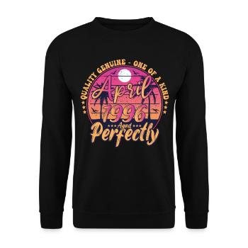 March 1996 anniversary 1996 Retro 1996 March - Unisex Sweatshirt - black - Front - Alina (178cm) & Michal (187cm)