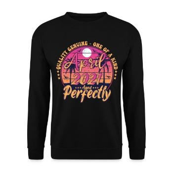 March 2021 anniversary 2021 Retro 2021 March - Unisex Sweatshirt - black - Front - Alina (178cm) & Michal (187cm)