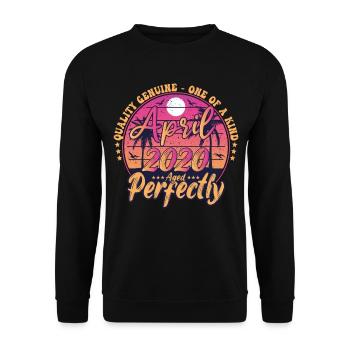 März 2020 Jubiläum 2020 Retro 2020 März - Unisex Pullover - Schwarz - Vorne - Alina (178cm) & Michal (187cm)