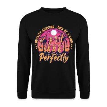 March 1998 anniversary 1998 Retro 1998 March - Unisex Sweatshirt - black - Front - Alina (178cm) & Michal (187cm)