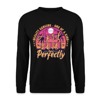 March 2019 anniversary 2019 Retro 2019 March - Unisex Sweatshirt - black - Front - Alina (178cm) & Michal (187cm)