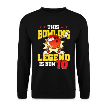 Diese Bowling-legende Ist Jetzt 10 Sport Kind 10. - Unisex Pullover - Schwarz - Vorne - Alina (178cm) & Michal (187cm)