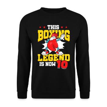 Diese Boxlegende Ist Jetzt 10 Sports Kid 10. - Unisex Pullover - Schwarz - Vorne - Alina (178cm) & Michal (187cm)