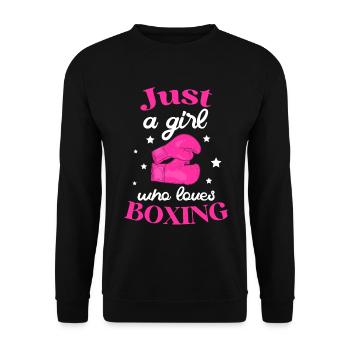 Just A Girl Who Loves Boxing Feminist Sports - Unisex Sweatshirt - black - Front - Alina (178cm) & Michal (187cm)