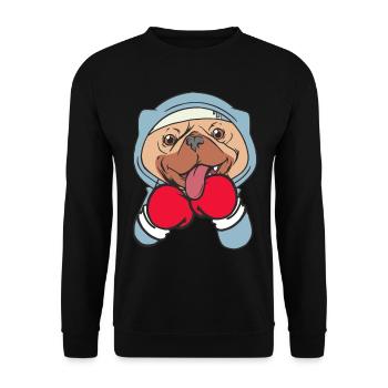 Dog Boxer Athlète martial Sparring Sports de combat - Sweat-shirt Unisexe - noir - Devant - Alina (178cm) & Michal (187cm)