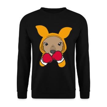 Känguru Boxer Kampfsportler Sparring Sport Boxen - Unisex Pullover - Schwarz - Vorne - Alina (178cm) & Michal (187cm)