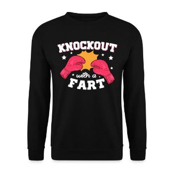 Knockout Mit Einem Furz Combat Sports Boxer - Unisex Pullover - Schwarz - Vorne - Alina (178cm) & Michal (187cm)