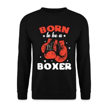 Born To Be A Boxer Sparring Training Gloves - Unisex Sweatshirt - black - Front - Alina (178cm) & Michal (187cm)