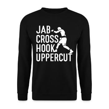 Jab Cross Hook Uppercut Combat Sports Boxer Punch - Unisex Sweatshirt - black - Front - Alina (178cm) & Michal (187cm)