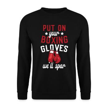 Put on your boxing gloves Spar Sports - Unisex Sweatshirt - black - Front - Alina (178cm) & Michal (187cm)