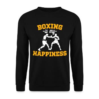 Boxen Ist Mein Glück Sport Boxer Sparring Boxen - Unisex Pullover - Schwarz - Vorne - Alina (178cm) & Michal (187cm)
