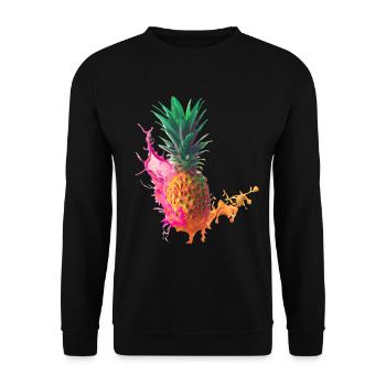 Farbenfrohe Ananas - Unisex Pullover - Schwarz - Vorne - Alina (178cm) & Michal (187cm)