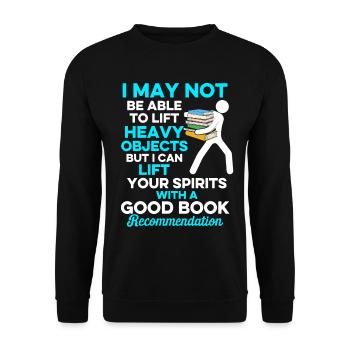 Librarian Bookworm Book Nerd Reading Library - Unisex Sweatshirt - black - Front - Alina (178cm) & Michal (187cm)