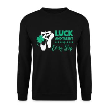 St. Patrick's Day Ballet Dancer Shamrock Clover - Unisex Sweatshirt - black - Front - Alina (178cm) & Michal (187cm)