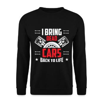Automechaniker Auto-Motor-Reparatur - Unisex Pullover - Schwarz - Vorne - Alina (178cm) & Michal (187cm)
