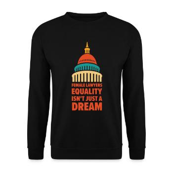 Internationaler Frauentag Juristin - Unisex Pullover - Schwarz - Vorne - Alina (178cm) & Michal (187cm)