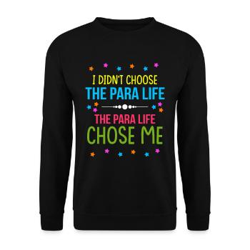 Paraprofessional Teacher Para Educator - Unisex Sweatshirt - black - Front - Alina (178cm) & Michal (187cm)