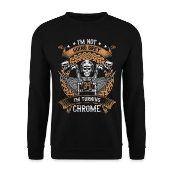Im Not Going Grey Im Turning Chrome 34th Birthday - Unisex Sweatshirt - black - Front - Alina (178cm) & Michal (187cm)