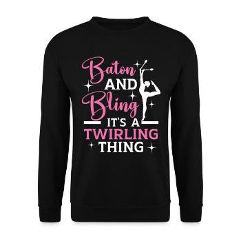 Je ne tombe pas, je fais de la gravité aléatoire-C - Sweat-shirt Unisexe - noir - Devant - Alina (178cm) & Michal (187cm)