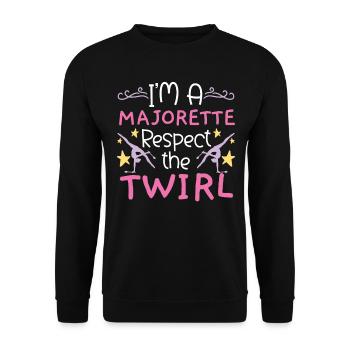 Je suis majorette Respectez le vortex Bato - Sweat-shirt Unisexe - noir - Devant - Alina (178cm) & Michal (187cm)